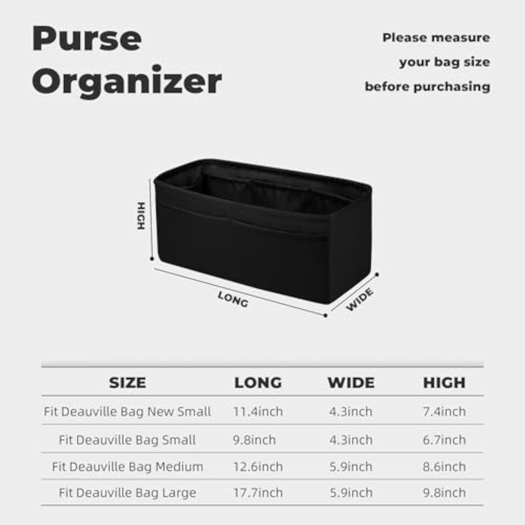 Purse Handbag Silky Organizer Insert for Chanel Bags